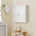thumbnail image 3 of Teamson Home Bathroom Cabinet Wall Mounted 2 Contemporary Design Doors Shelves White, 3 of 9