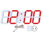 Mkoaceer LED Digital Alarm, 3D Hollow Wall Clock Auto Dimming Home Decor Remote Control Silent Snooze USB Nightlight Bedroom Living Room Kitchen Office[US Plug]