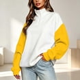 thumbnail image 2 of Jsaierl 1/4 Zip Sweatshirts for Women Plus Size Color Block Collared Sweatshirt Oversized Sweater Soft Long Sleeve Shirts Early Fall Fashion S-2XL, 2 of 6