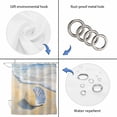 thumbnail image 3 of Coastal Shell Shower Curtain Set - Extra Long 72" x 96" Washable Bathtub Curtain with 12 Hooks, Blue Yellow Summer Beach Nautical Ocean Waterproof Fabric Stall Shower Curtains for Bathroom Décor, 3 of 6