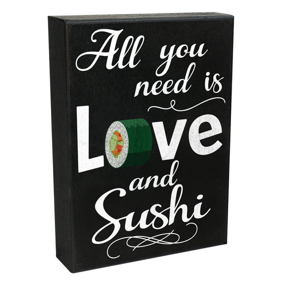 JennyGems Sushi Lovers Gifts, Funny Sushi Gift Box Sign, All You Need is Love and Sushi Wood Sign, Funny Food Gifts, Love Sayings, Funny Gifts, I Love You Gifts, Sushi Decor, Sushi Gifts