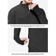 thumbnail image 6 of BALEAF Men's Long Sleeve Running Shirts Quick Dry Pullover with Quarter-Zip Pocket Black L, 6 of 7