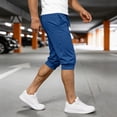 thumbnail image 5 of CQONEPT Mens Sweatpants with Pockets Summer Capris Joggers Loose Fit Athletic Running Trousers with Pockets Blue 2XL, 5 of 7