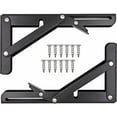 thumbnail image 1 of Soporte de estante plegable, estante de pared plegable, soporte plegable, consolas de carga pesada y soportes para estantes utilizados para banco de trabajo, estante, 8 pulgadas, 1 of 5