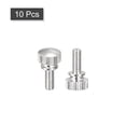 thumbnail image 3 of Knurled Thumb Screws, M4x10mm Flat Brass Bolts Grip Knobs, Nickel Plated 10Pack, 3 of 5
