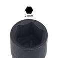 thumbnail image 3 of Uxcell 1/2" Drive by 21mm 6-Point Impact Socket, CR-V Steel 1.54" Length, Shallow Metric Sizes, 3 of 5