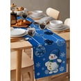 thumbnail image 3 of Table Runners 60 Inches Long Dress Scarves, Blue Snowman Christmas Farmhouse Kitchen/Dining Table Runner, Small Coffee Tablerunners, Xmas Ball Snowflake Winter 13x60 Inch, 3 of 7