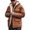 Brown, variant on Winter Jackets For Men Vintage Faux Suede Hooded Coat Shearling Lined Multi Pockets Snap Button Down Windproof Warm Outdoor Casual Outfits