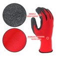 thumbnail image 2 of EvridWear 120 Pairs Red Latex Rubber Coated Safety Work Gloves Men Women Construction Warehouse Gardening (XS), 2 of 6