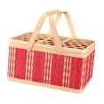 thumbnail image 3 of Cesta de comestibles, cesta de picnic con asa, cesta portátil para envolver regalos, cesta tejida a mano, cesta de flores para frutas, pasteles y C, 3 of 8