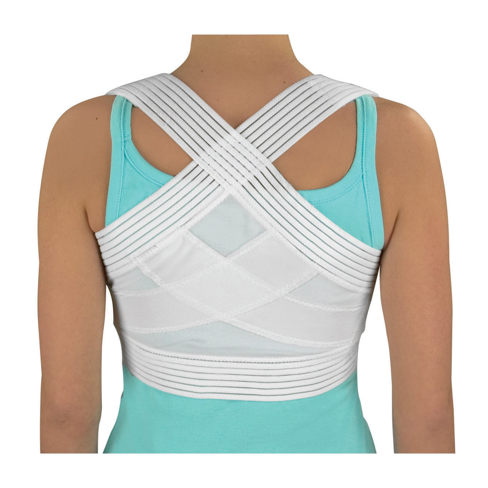 Posture Corrector for Men and Women under Clothes, Back Straightener and Posture Support, Upper Back and Shoulder Posture Brace, White, Medium-Large