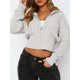 thumbnail image 5 of Sudaderas con Cremallera para Mujer, Conjuntos Casuales, Cárdigan, Ropa de Abrigo, Chaquetas de Invierno de Moda, Abrigos. Gris XL, 5 of 8
