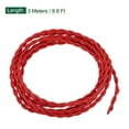 thumbnail image 2 of Uxcell 3 Meters/9.8 Ft 2 Core 18AWG Vintage Twisted Cloth Covered Electrical Wire Red, 2 of 5