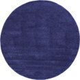 thumbnail image 1 of Unique Loom Solo Collection Solid Plush Kids Navy Blue Round Rug (8' 0 x 8' 0), 1 of 2