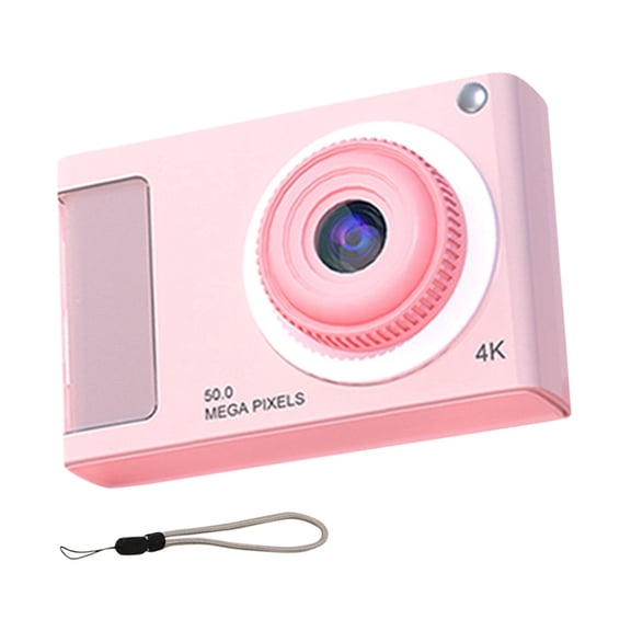 48MP HD Mini Camera 2.4in IPS Display 16X Zoom Digital Camera 4K Video Camera with Fill Light for Kids Students,Pink