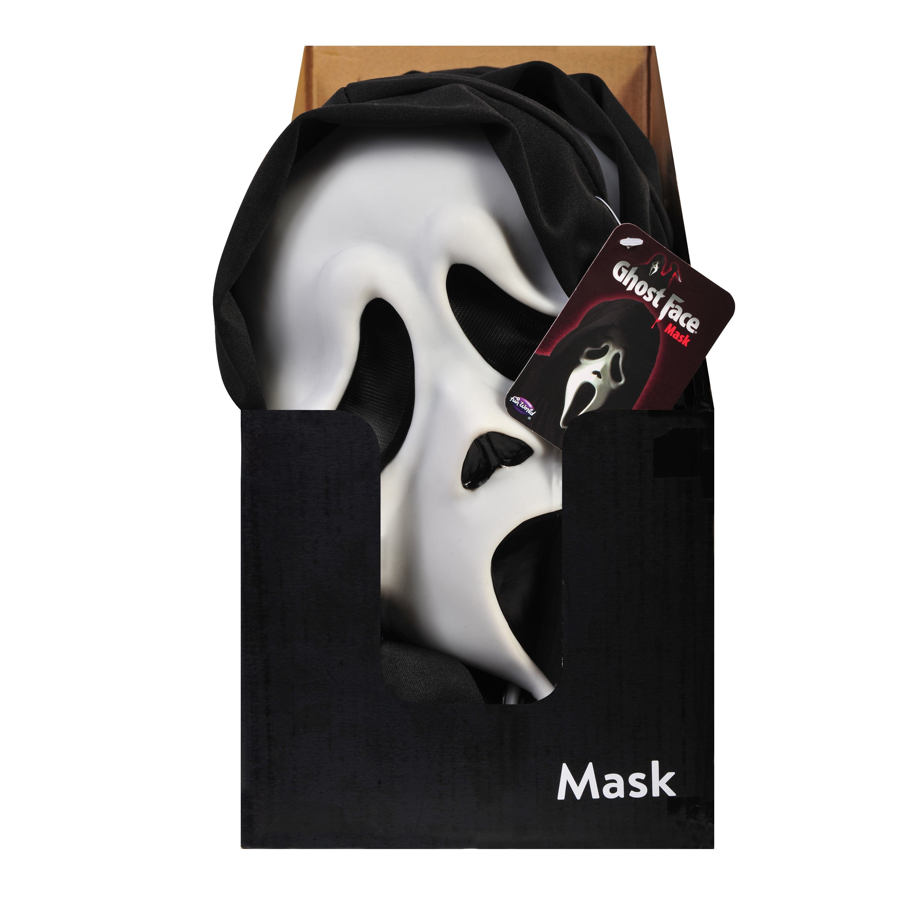 Ghost Face Mask, White, Halloween Costume Accessory for Adults, by Fun World