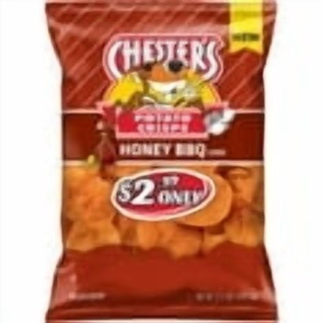 Chester's Fries Potato Crisps Honey BBQ Flavored Snacks, 4.25 oz Bag pack of 4