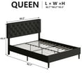 thumbnail image 5 of 4 Ever Winner Queen Size Bed Frame, Upholstered Platform Bed with Headboard, Button Tufted Headboard, Dark Gray, 5 of 7