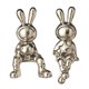 thumbnail image 4 of 2 piezas de estatuas de conejos, figuras de animales, esmalte, decorativas, forma de astronauta, manualidades, conejo plata, 4 of 9