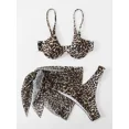 thumbnail image 5 of Conjunto de Bikini con estampado de leopardo para mujer, traje de baño Sexy de 2 piezas, sujetador con cuello Halter y Tanga, 5 of 5
