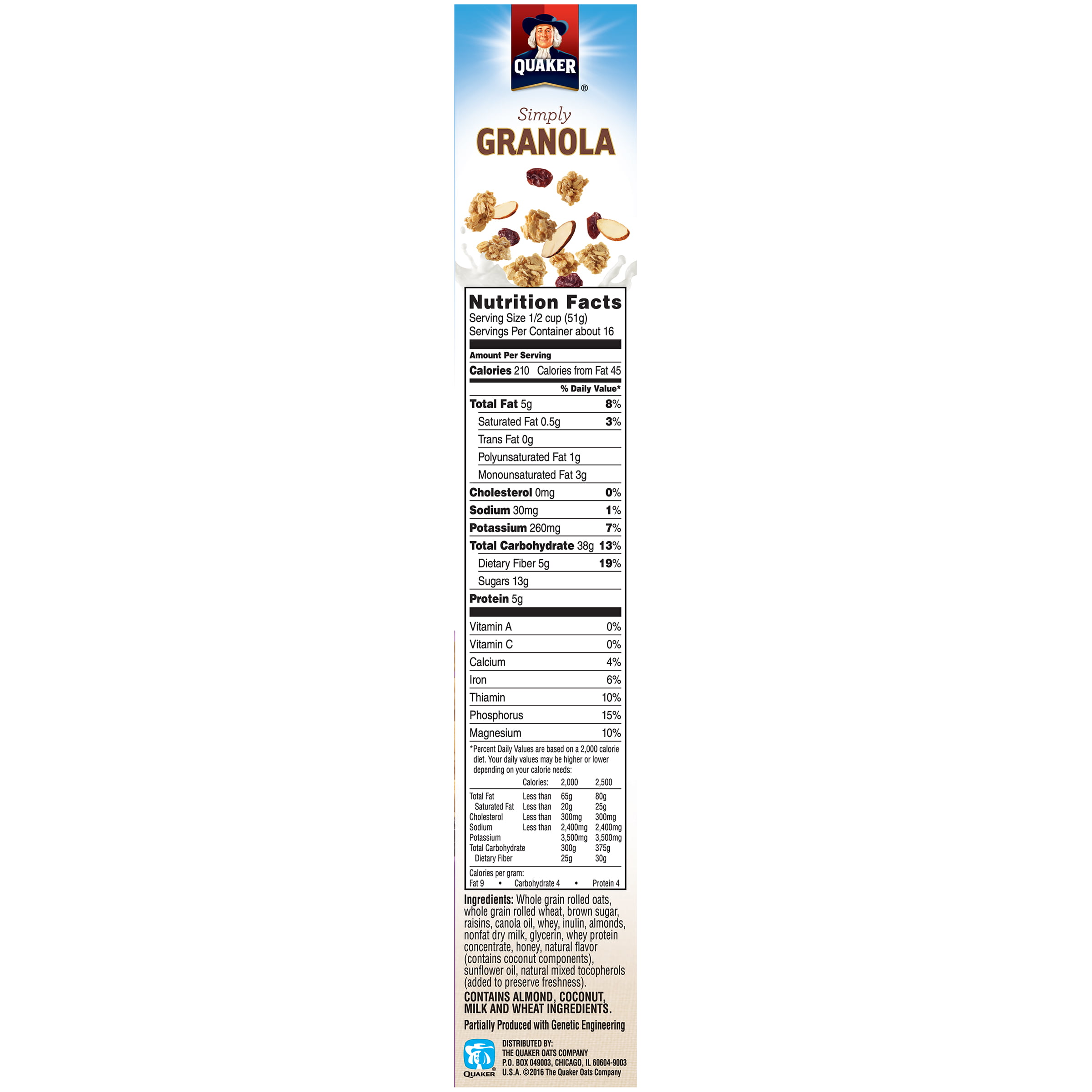Quaker Granola Cereal Nutrition Facts | Besto Blog