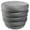 Storm Gray, variant on Thor 21" Round Modern Velvet Fabric Ottoman in Dove White