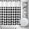 thumbnail image 2 of No Hook Shower Curtain, Black and White Plaid Shower Curtains for Bathroom with See Through Top Window, Farmhouse Checkered Buffalo Waterproof & Washable Bath Curtain Long 72"x78", 2 of 9