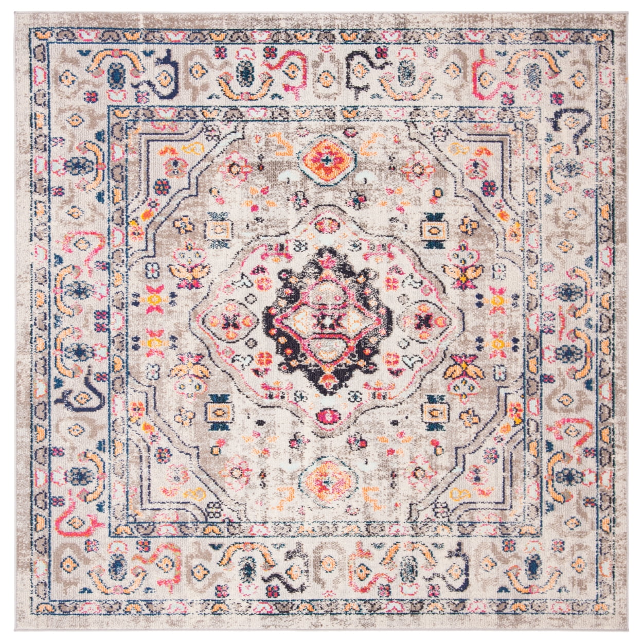 SAFAVIEH Madison Trenton Vintage Traditional Runner Rug, Grey/Blue, 2'2" x 18'