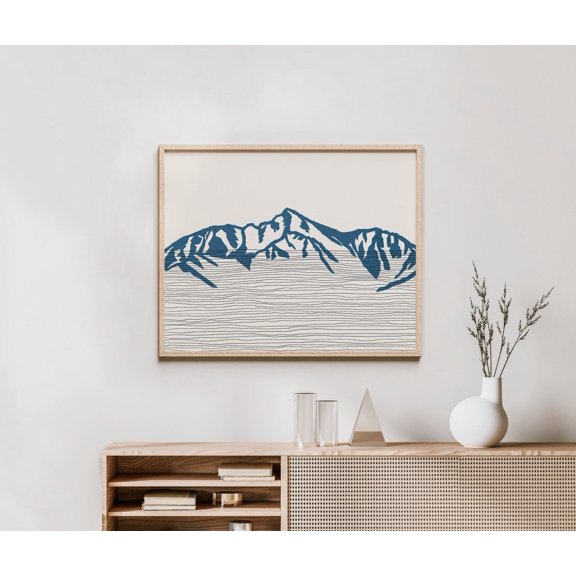 Mount Borah Art Print Lost River Range Idaho Borah Peak Outline / Silhouette Wall Art Travel