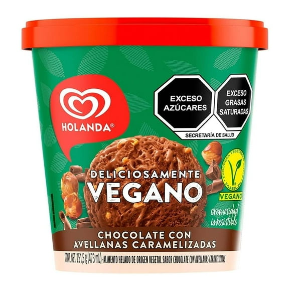 Helado Holanda vegano sabor chocolate con avellanas