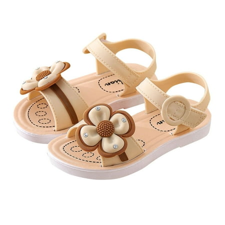 Nmnitkp Girls Sandals Toddler Little Kids Open Toe Bows Summer Flats Dress Sandals Shoes(Toddler /Little/Big Kids)