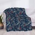 thumbnail image 3 of Naloa Merry Christmas Winter Leaves Snowflakes Flannel Blankets - Thick and Warm Blanket for Winter, Soft Fuzzy Plush King Blanket for All Seasons50"x40", 3 of 6