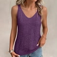 thumbnail image 5 of Qwertyu Women's Tank Top with Knitted Sequins Sleeveless V Neck Shirt Casual Sequins Strappy Elegant Blouses Dark Purple One Size, 5 of 5