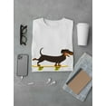 thumbnail image 3 of Dachshund On Skateboard T-Shirt Men -Image by Shutterstock, Male 4X-Large, 3 of 4