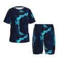 thumbnail image 1 of Fotbe Blue Marble And Gold Pijama Estampada de 2 Piezas para Niños – Ropa de Dormir de Manga Corta Cómoda para Niños y Niñas, Camiseta y Shorts de Algodón-3X-Large, 1 of 6