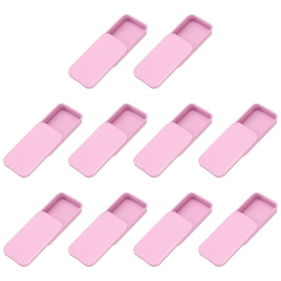 10Pack Slide Top Tin Containers, 2"x1"x0.4" Mini Metal Empty Tins Box with Sliding Lids, Light Pink