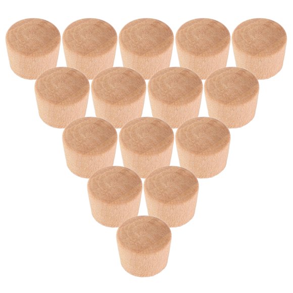 OUNONA 50Set Wooden Hole Fix Caps Light Brown Natural Wood Prevent Damage