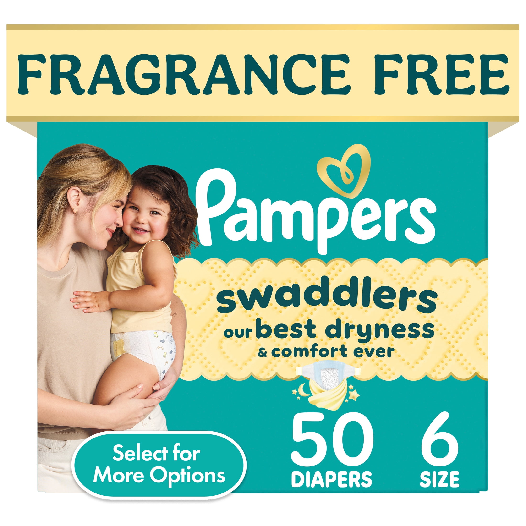 Pampers Swaddlers Diapers Size 6, 50 Count & Sensitive Wipes, 168 Count Bundle (Select for More Options)