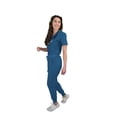 thumbnail image 3 of Green Town Scrubs for Women Scrub Set - Slim Fit Jogger Pant and Tuck-In V-Neck Top, 5 Pockets, Easy Care Uniform, 3 of 7