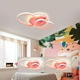 thumbnail image 5 of OUKANING 20" Kids Bedroom Creative LED Ceiling Light Fixture W/Remote Control, Chandelier Acrylic Flush Mount Ceiling Lamp, Heart-Shaped Pink Fixture Close to Ceiling Light for Gir, 5 of 7