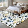 thumbnail image 5 of Blue Yellow Floral Spring Large Area Rugs for Bedroom Living Room, Soft Non Slip Carpet Bedside Rug, Summer Botanical Green Pastoral Rectangular Floor Cover Kitchen Accent Rug 8'x10' for Office, 5 of 9