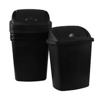 6.5 Gallon Trash Cans 4-Pack, 25L Kitchen Garbage Cans with Lid, Black Plastic Waste Bins for Home, Office, Restaurant, Indoor & Outdoor Use