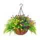 thumbnail image 1 of Flores artificiales colgantes en cesta, cesta de flores falsas, regalo de inauguración de la casa, ramo Artificial para exteriores, interiores y, 1 of 8