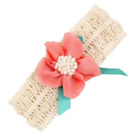 

Baby Girls Headband Lace Flower Headwear for Toddler Babies Elastic Adjustable Head piece Wreath Halloween Holiday Headband
