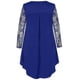 thumbnail image 4 of Fashion Women Casual Plus Size Sheer Lace Sleeve High Low Hem O-Neck Swing Dress 240561, 4 of 5