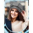 thumbnail image 2 of Minzimin Newsboy Caps for Women 8 Panel PU Leather Apple Cap Vintage Beret Hat Gatsbie Hat for Women Gift, 2 of 6