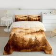 thumbnail image 2 of Manfei Woodland Jungle Plants 3-Piece Full Size Comforter Sets for Children Teens,Moutain Trees Bedding Comforter Set,Botanical Theme Lightweight Bedding Sets,Lightweight Room Decor,Reversible, 2 of 8