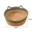 thumbnail image 3 of Cat Scratcher Bed Handmade Straw Cat Bed Basket for Indoor Cats Breathable Pet House Nest Scratch-Resistant for Furniture Protection Green 35cmx13cm, 3 of 6