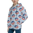 thumbnail image 2 of Fotbe Donut with the USA Fag Pattern Youth Pullover Hooded Sweatshirt, Boys Hoodie, Kangaroo Pocket Hoodie for Kids Girls -Medium, 2 of 6