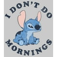 thumbnail image 2 of Men's Lilo & Stitch I Don't Do Mornings Stitch Distressed Sweatshirt Athletic Heather Large, 2 of 4